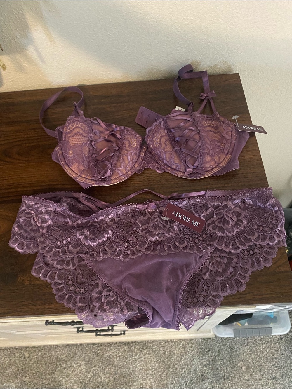 Adore Me Enny Contour Bra with matching panties- NWT- Bra Size 32C, Panties M